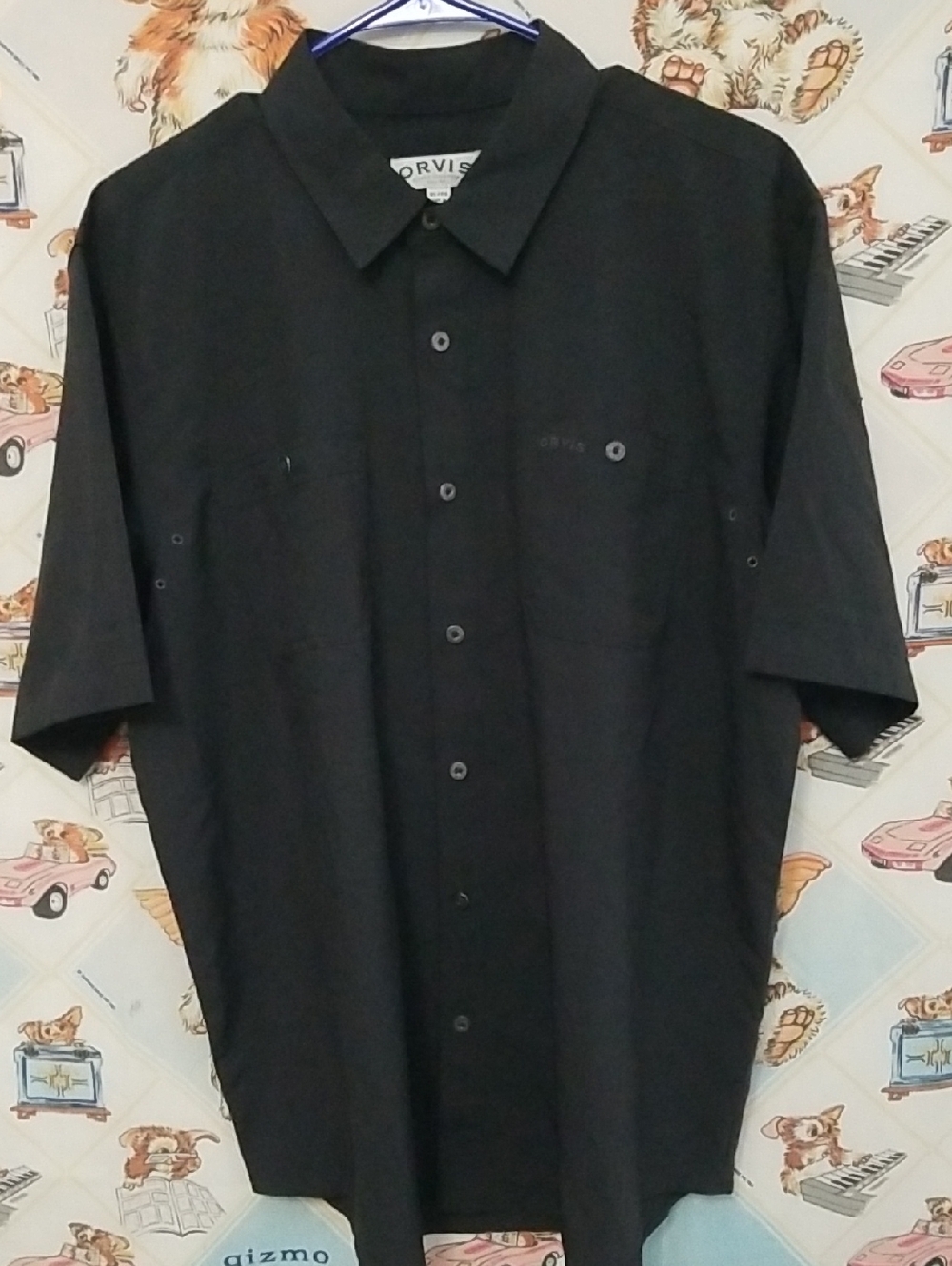 Orvis Classic Collection Men's XL Fishing Shirt Short Sleeve Button Down Black